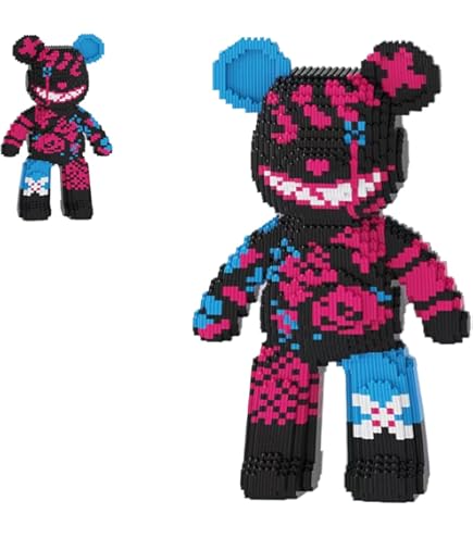 Amazon.com: VIIOVOIIV Blue Graffiti Bear Micro Building